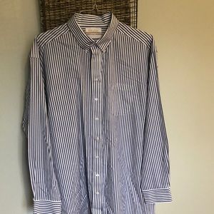 RT&Y blue and white stripped button down